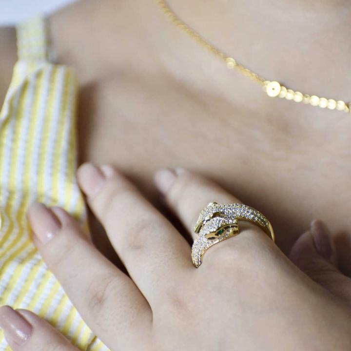 Panther's Embrace Diamond Ring