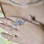 Diamond Blossom Cluster Ring