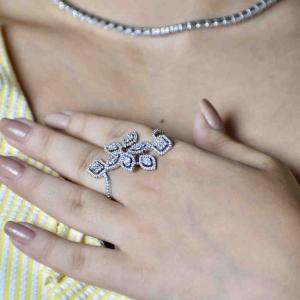 Diamond Blossom Cluster Ring