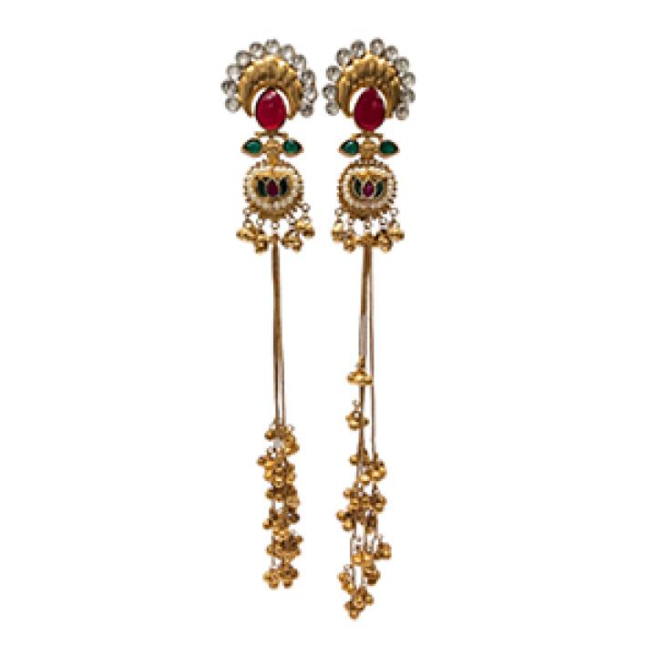 Temple-Inspired Long Earrings