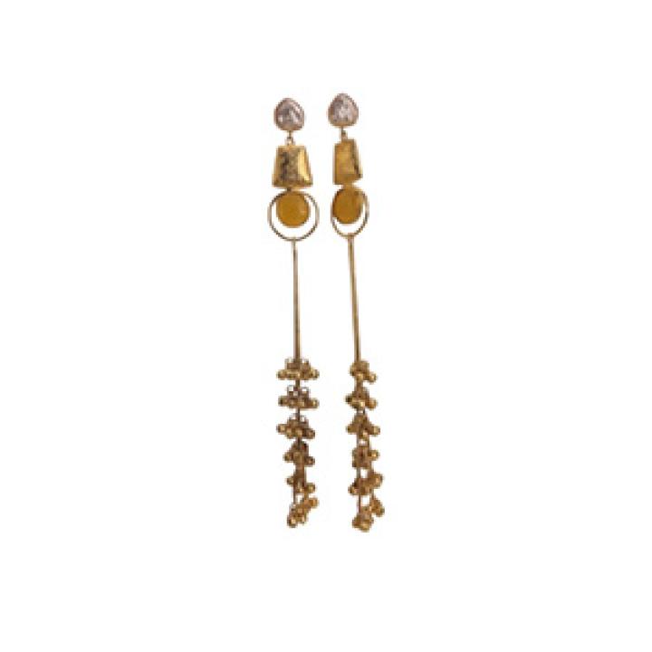 Golden Cascade Tassel Earrings