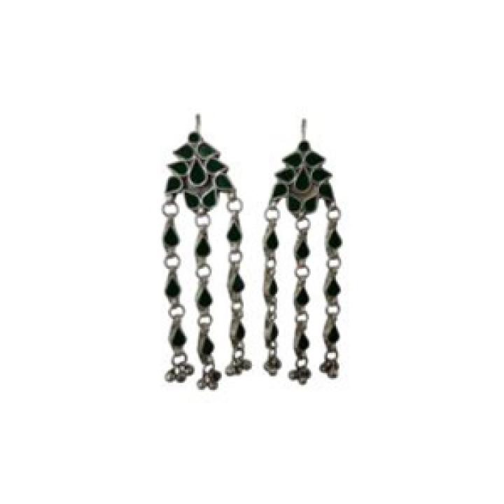 Emerald Cascade Chandbali Earrings