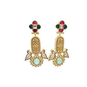 Bird Motif Meenakari Earrings