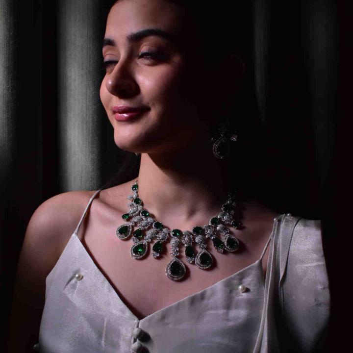 Emerald Cascade Necklace Set