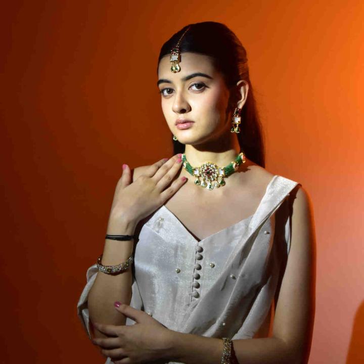 Emerald Grace Kundan Choker Set