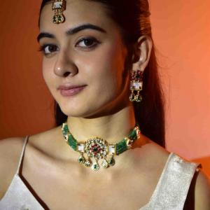 Emerald Grace Kundan Choker Set