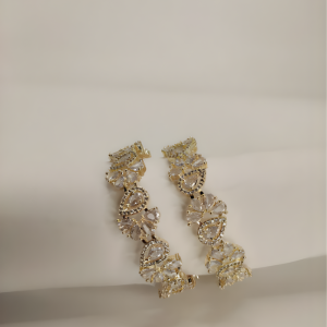 Pear-Cut Floral Cluster Gold Bangles