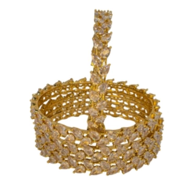 Premium Silver Crystal Round Bangles