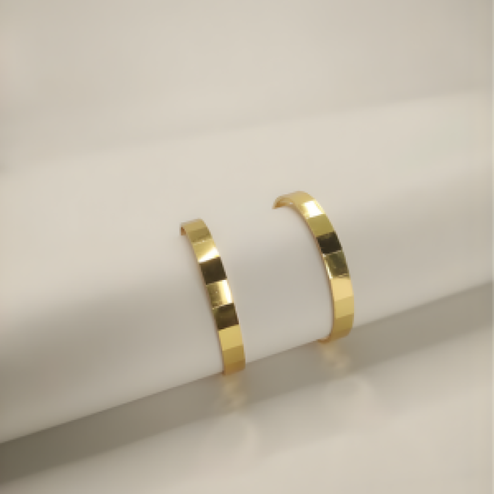 Classic Hex-Cut Gold Bangles