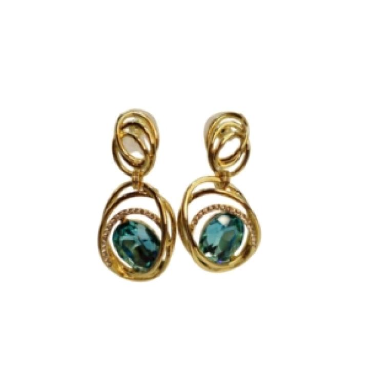 Aqua Radiance Earrings (Blue Marquise Stones)