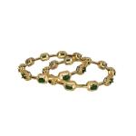 Emerald Elegance Gold Bangles