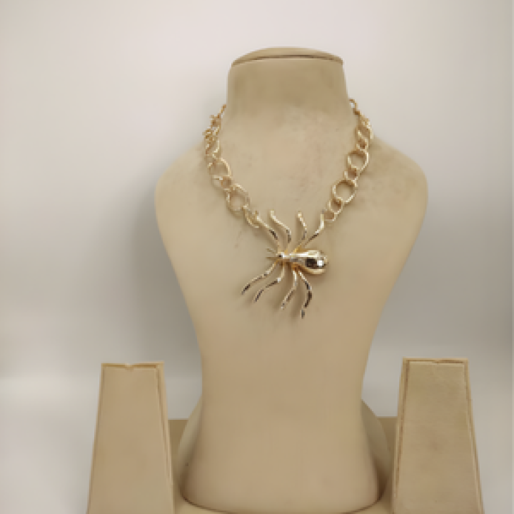 Golden Arachnid Statement Chain Necklace