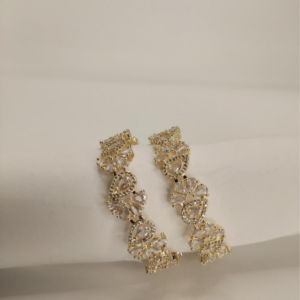 Pear-Cut Floral Cluster Gold Bangles