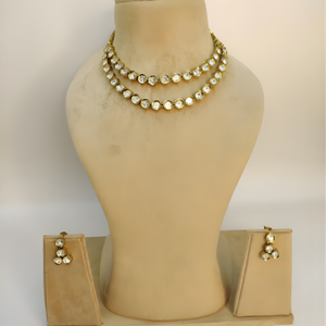 Golden Radiance Double Layer Kundan Necklace Set