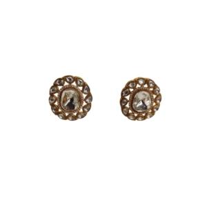 Royal Kundan Mirror Stud Earrings
