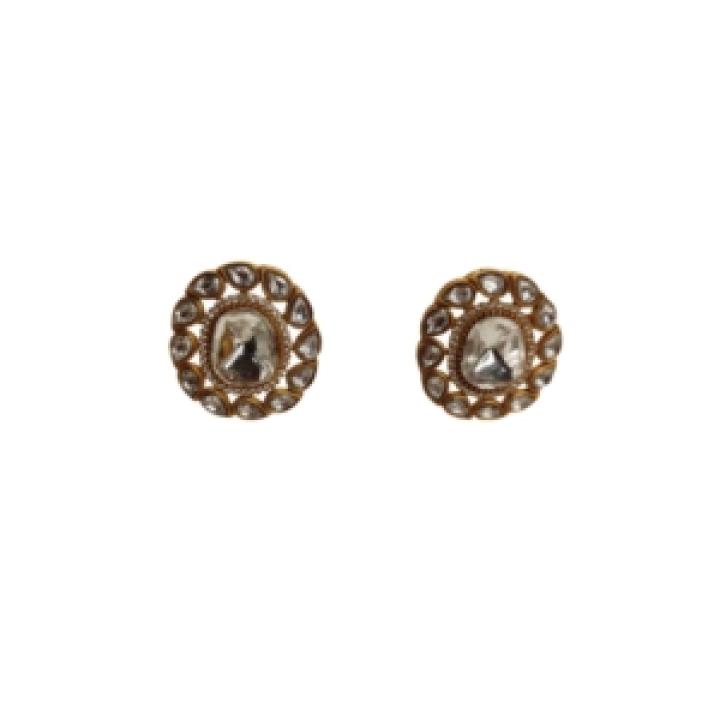 Royal Kundan Mirror Stud Earrings