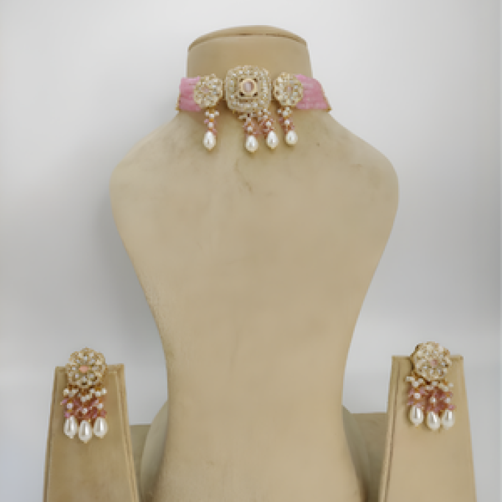 Blush Pearl Royal Kundan Choker Set