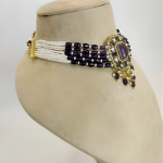 Royal Amethyst Kundan Pearl Choker Set