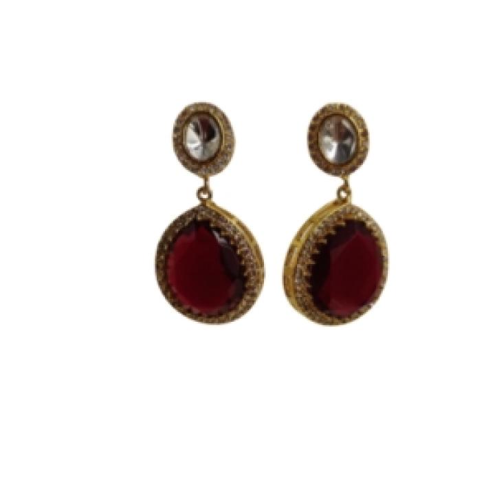 Crimson Royale Antique Drop Earrings