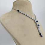 Sapphire Drop Silver Set