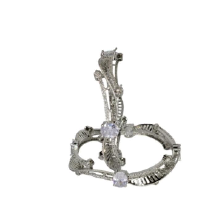 Emerald Wave Silver Bangles