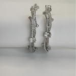 Silver Curved Leaf CZ Bangles