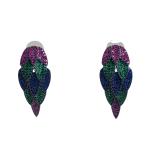 Vibrant Multi-Colored Leaf Design Earrings
