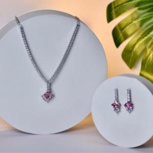 Amethyst Glow Silver Set