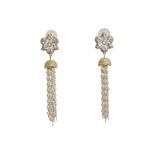 Elegant Floral and Pearl Drop Earrings