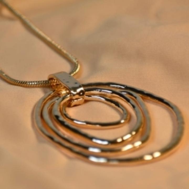 Layered Hoop Pendant Necklace