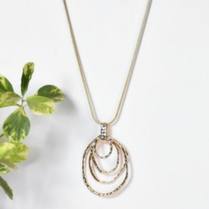 Layered Hoop Pendant Necklace