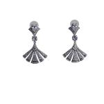 Elegant Fan-Shaped Diamond Earrings