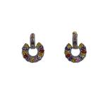 Colorful Gemstone Hoop Earrings