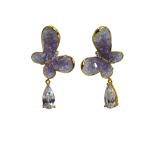 Amethyst Butterfly Drop Earrings