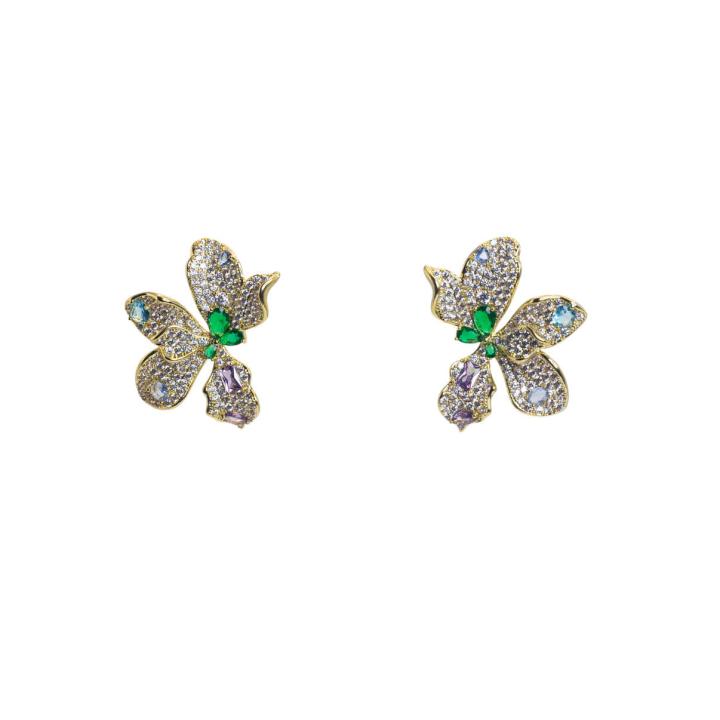 Sparkling Butterfly Crystal Stud Earrings
