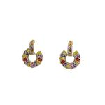 Colorful Gemstone Hoop Earrings