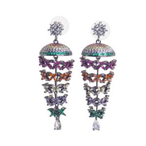 Vibrant Multi-Colored Butterfly Drop Earrings