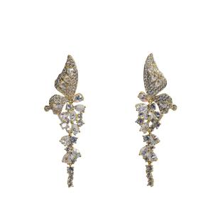 Sparkling Butterfly Crystal Drop Earrings