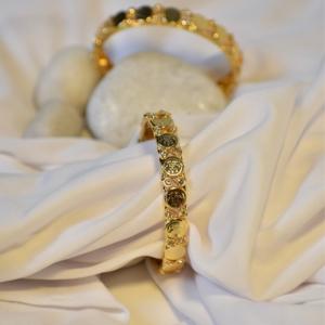 Emerald Gold Bangle Bracelet