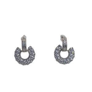 Elegant Circular Diamond Hoop Earrings