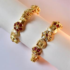 Antique Floral Gold Kada
