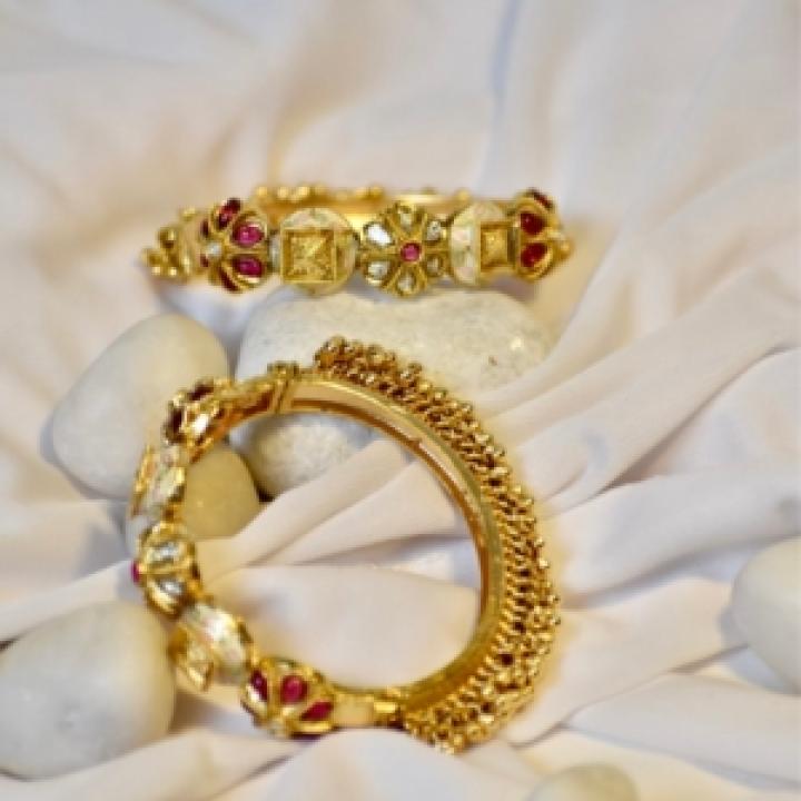 Antique Floral Gold Kada